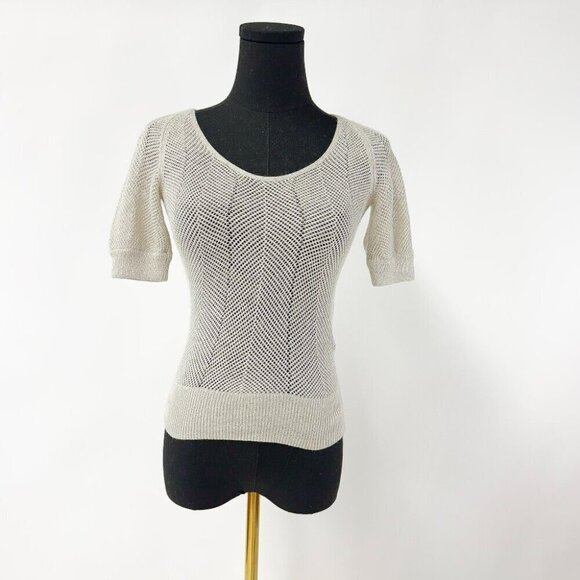 ARMANI EXCHANGE SMALL SHEER KNIT TOP T SHIRT - Picture 1 of 9